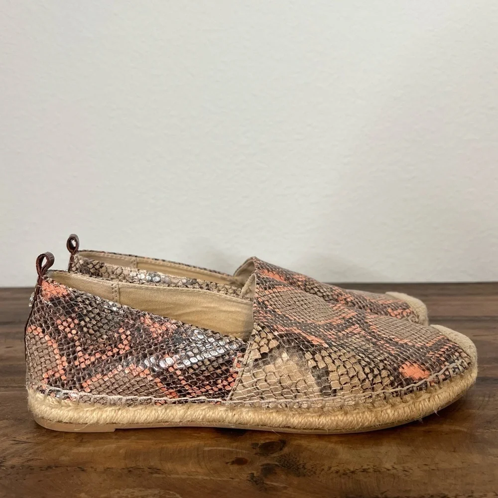 ANTHROPOLOGIE | Sam Edelman Khloe Leather Reptile Print Espadrille Flats. Size 8